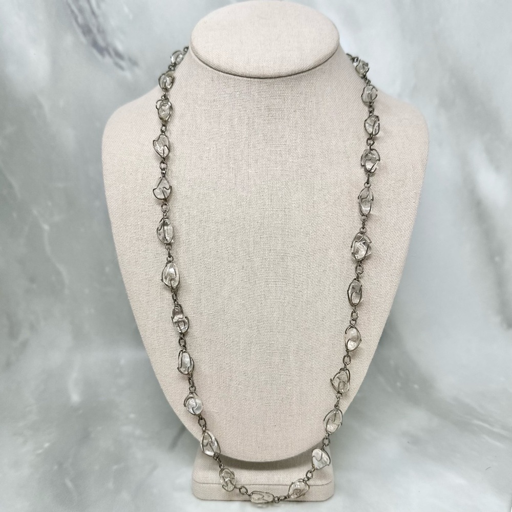 70s Vintage Wire Wrapped Caged Quartz Necklace - Picture 2 of 6